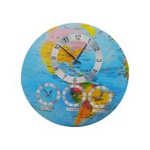 Time Gold Antik Küre Dünya Saati Çap 48 Cm Altın