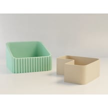 Bezos 3d Baskı Fıstık Kasesi - Çift Hazneli Kabuk Ayırıcı Sunum Kasesi - Mint Bej Pro Mint - Bej