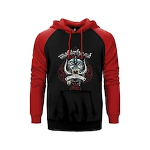 Motörhead Ace Of Spades Kırmızı Renk Reglan Kol Kapşonlu Sweatshirt Kırmızı