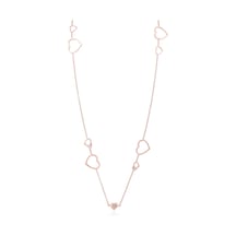 Kuyumcudukkani Zincirli Taşlı "kalplerimiz"kolye-37229-r-w-37229-r-w Rose Gold