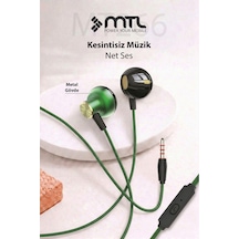 3.5 Mm Jack Girişli Stereo Kulak İçi Metal Kablolu Kulaklık Konforlu Ses Mt266 Diğer