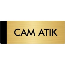 Metal Yönlendirme Levhası, Departman Kapı Isimliği Cam Atık 5x20 Cm Altın Renk