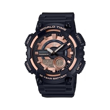 Casio Aeq-110w-1a3vdf Quartz Silikon Siyah 10 Atm 47 Mm Erkek Kol Saati Siyah - Rose Gold