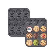 Buğz 2'li Set Muffin Kalıbı 12li Fırın Mini Kek Browni Kekstra Kalıbı Cupcake Ülü Diğer