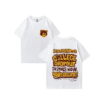 Tarzsokak Rapçi Kanye West Moda Grafik Baskı T Shirt Erkek Kadın Vintage Tee Büyük Boy Kısa Beyaz