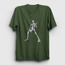 Noıssey Unisex Haki Skeleton Guitarist Music Rock T-shirt 339807tt