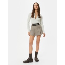 Koton Dik Yaka Fermuarlı Triko Hırka Uzun Kollu Slim Fit Ekru 4sal90011ht 4SAL90011HT010 Ekru