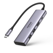 Ugreen 60384 Type-C to 4K 60 Hz HDMI SD TF Karf Okuyucu 3 Portlu USB Hub Çoklayıcı Adaptör