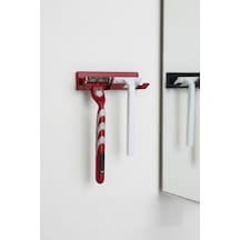 Kırmızı Yapışkanlı Traş Bıçak Bıçağı 2 Jilet İçin Traş Bıçaklık 2li Jiletlik Banyo Organizer