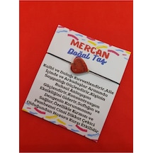 Gümüştel El Sanatları Sertifikalı Mercan Kalp Doğal Taş Bileklik Çok Renkli