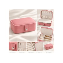 Essentials Collection Cove Pembe Bölmeli Takı Kutusu Yüzük Küpe Kolye Düzenleyici Seyahat Organizeri Pembe Pembe