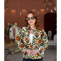 Jasminurgancy Özel Tasarım Etnik Desen Ceket Çok Renkli