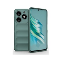 Zore Tecno Spark 20c Kılıf Esnek Tpu Oyuklu Arka Yüzey Tasarımlı Nvth Etnik Silikon Kapak - Koyu Yeşil
