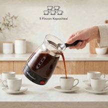 Ckc-340 Fortune Elektrikli Cam Cezve 650w, 0.5 L Kapasite, Paslanmaz Gizli Rezistans, 360 Kablosuz Kullanım, Türk Kahvesi Makinesi
