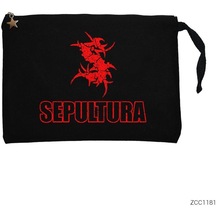 Sepultura Siyah Clutch Astarlı Cüzdan / El Çantası