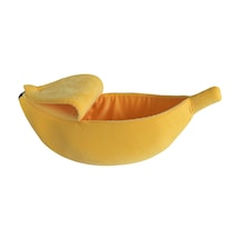 Geeksen Muz Kedi Yatağı Evi Yavru Köpek Yastığı Kulübe Taşınabilir Sıcak Evcil Hayvan Sepeti Malzemeleri Mat