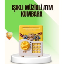 Sarı Elektronik Şifreli Atm Görünümlü Çocuk Kumbarası