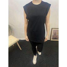 Kadın Bisiklet Yaka Regular Fit Tişort Spr24atk340 Black