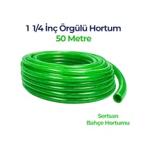 Örgülü Su Hortumu 1 1/4 İnç 50 Metre Yeşil Dayanıklı Bahçe Hortumu