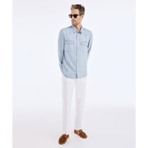 Yargıcı Denim Gömlek 25yegm6004x 485 Mavi