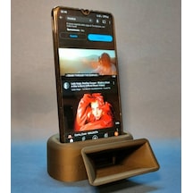 3d Yazıcı Tasarımı Gramofon Esintili Akustik Telefon Standı Ve Ses Yükseltici