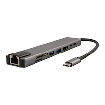 Ayt Raca Rc-29630 Type-c 8 İn1 Hdmı Çok Fonksiyonlu Usb 3.0 Dock Station Apple Uyumlu MacBook Pc Playstation Xbox