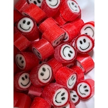 Kırmızı Gülenyüz Desenli Lolly Akide Şeker 500 Gr