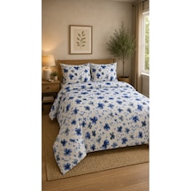 Çift Kişilik Nevresim Takımı %100 Pamuk 200x220 Lastikli Çarşaflı 160x200 Lacivert