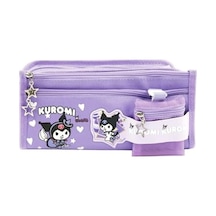 Sanrio Kuromi Mor Yüksek Kapasiteli Çok Gözlü Kalemlik Kalem Kutusu Genel
