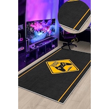 West Home Gamer Halısı Yıkanabilir Kaymaz Taban Led Işık Görselli Genç Odası Için Oyuncu Halısı Wh 543 Yellow