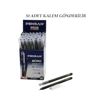 50 Adet Pensan Büro Siyah Tükenmez Kalem M-medium - 1.0mm Uç Bx40 ---
