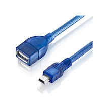 5 Pin Mini Usb Erkek - Usb Dişi Kablo 20Cm