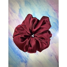 Mois Atelier Bordo Saten Kumaş Lastikli Kadın Simit Saç Tokası Bayramlık Bordo