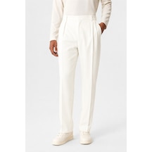 Antioch Yüksek Bel Pileli Relaxed Fit Baggy Erkek Pantolon Beyaz