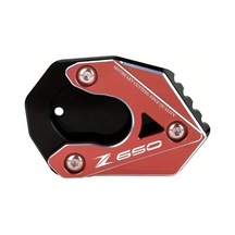 Chuangyinshop Kawasaki Z650 Z650rs 2016 2023 Motorcycle Kickstand Pad Red Durable Aluminum Outdoor Parking Stability