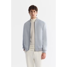 Avva Erkek Mavi Bomber Yaka Süet Dokulu Mevsimlik Comfort Fit Mont B006045