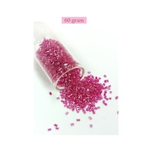 Kesme Cam Boncuk 2mm - 60 Gram - Şeffaf Koyu Pembe - Bnc394