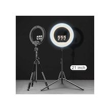 21 Inç Rıng Lıght Mega Boy Kumandalı Led 54cm Influencer Kuaför Makyaj Işığı Profesyonel Çantalı