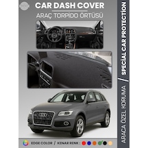 Audi Q5 2008-2017 Torpido Örtüsü Ön Göğüs Koruma Torpido Koruma Araca Özel Kaymaz Kolay Montaj Gri