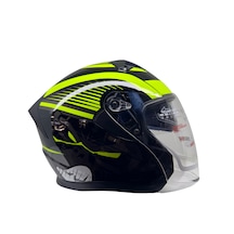 Kask Ls5 Marka Çenesiz Yarım Kask Siyah- Yeşil