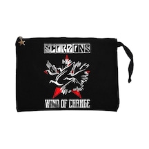 Scorpions Wind Of Change Siyah Clutch Astarlı Cüzdan / El Çantası Siyah
