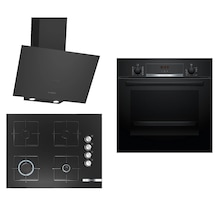 Bosch HBF514BB1T - POP7C6O12O - DWK64PJ60T 3'lü Ankastre Set Siyah 270