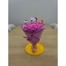 Hello Kitty Temalı Buket Pembe Yapay Gül Buketi Bebek Pembesi