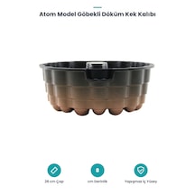 Atom Model Kek Kalıbı - Alüminyum Döküm - Göbekli 26 Cm Çok Renkli