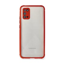 Samsung Galaxy Uyumlu, A02s Kılıf Miami Şeffaf Silikon - Kırmızı