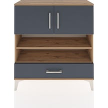 Arges Şifonyer 4 Raflı Tek Çekmeceli 2 Kapaklı 88x30x96 Çam-antrasit Atlas Çam