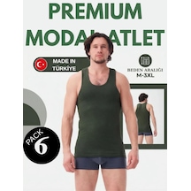 Mercan 6'lı Haki Modal Atlet - Yeşilin En İyi Tonu, Esneklik Ve Rahat Hareket