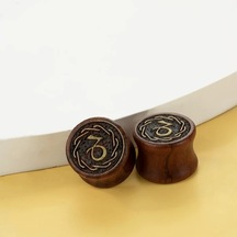 Willowhaven 2 Adet El Yapımı Geri Dönüştürülmüş Ahşap Burç Küpe - 20mm Oğlak Diğer