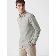 Lcw Vision Bej Regular Fit Ekose Erkek Gömlek