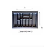 Eko Modüler Kaşıklık 76x49 Cm Antrasit Royaleks-70096 Çok Renkli
